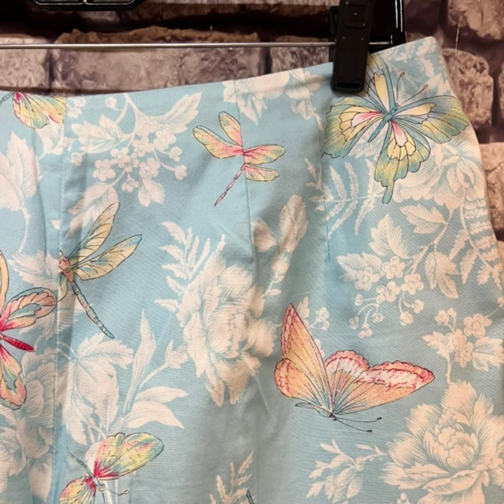 Talbots Blue, White & Yellow Crop Pants Size 16 Petite - Picture 8 of 9